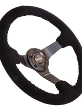 NRG Reinforced Sport Steering Wheel 350mm Odi Aurimas Bakchis Signature Race Style 3 Inch deep black Suede                                     - RST-036MB-S - Image 3