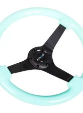 NRG Reinforced Steering Wheel 350mm Classic Minty Fresh Wood Grain Wheel 3 Inch Deep 3-Spoke Center Black                                     - RST-036MF-BK - Image 2