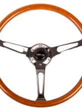 NRG Reinforced Classic Wood Grain Wheel 360mm 3-Spoke Center Chrome                                     - RST-360SL - Image 3