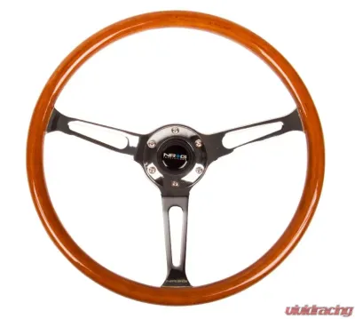 NRG Reinforced Classic Wood Grain Wheel 360mm 3-Spoke Center Chrome - RST-360SL