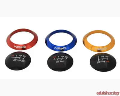 NRG White Shift Knob with 4 Interchangeable Rings Universal - SK-016WT