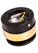 NRG Quick Release Gen 2.0 Black Body Chrome Gold Ring                                     - SRK-200BK-CG - Image 2