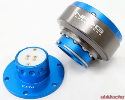 NRG Quick Release Gen 2.0 Blue Body Titanium Chrome Ring - SRK-200BL