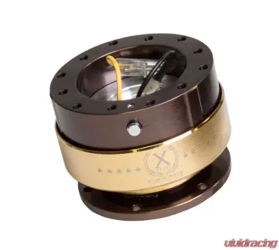 NRG Quick Release Gen 2.0 Bronze Body Chrome Gold Ring - SRK-200BR-CG