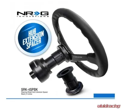 NRG 4 Inch Steering Wheel Hub Extension Spacer Black - SRK-4SPBK