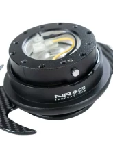 NRG Quick Release Gen 3.0 Black Body Black Ring with Carbon Fiber Handles                                     - SRK-650CF - Image 2