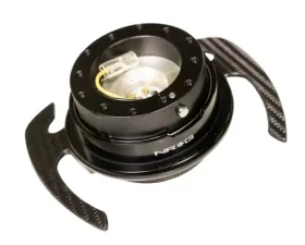 NRG Quick Release Gen 4.0 Black Body Black Ring with Carbon Fiber Handles