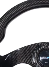 NRG Carbon Fiber Steering Wheel 320mm Flat Bottom Shinny Black Light Tone                                     - ST-009CF/BK - Image 3