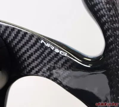 NRG Carbon Fiber Steering Wheel 320mm Flat Bottom Shinny Black Light Tone - ST-009CF/BK