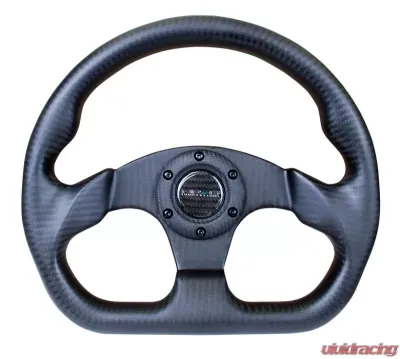 NRG Carbon Fiber Steering Wheel 320mm Flat Bottom Matte Black - ST-009CF/MB