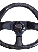 NRG Carbon Fiber Steering Wheel 320mm Flat Bottom Black stitching                                     - ST-009CFBS - Image 3