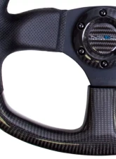 NRG Carbon Fiber Steering Wheel 320mm Flat Bottom Black stitching                                     - ST-009CFBS - Image 3