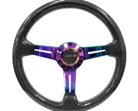 NRG Carbon Fiber Steering Wheel 350mm Neochrome Center Spoke