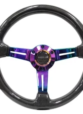 NRG Carbon Fiber Steering Wheel 350mm Neochrome Center Spoke                                     - ST-010MC-CF - Image 4