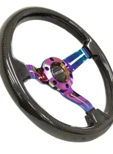 NRG Carbon Fiber Steering Wheel 350mm Neochrome Center Spoke                                     - ST-010MC-CF - Image 2