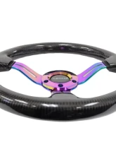 NRG Carbon Fiber Steering Wheel 350mm Neochrome Center Spoke                                     - ST-010MC-CF - Image 3