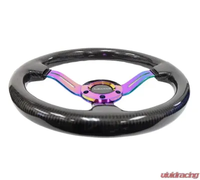 NRG Carbon Fiber Steering Wheel 350mm Neochrome Center Spoke - ST-010MC-CF