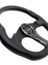 NRG Carbon Fiber Steering Wheel 350mm Aluminum-Carbon Center Black Flat Bottom                                     - ST-013CFBK - Image 2