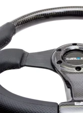 NRG Carbon Fiber Steering Wheel 350mm Aluminum-Carbon Center Black Flat Bottom                                     - ST-013CFBK - Image 3