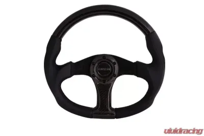 NRG Carbon Fiber Steering Wheel 350MM Aluminum-Carbon Center Carbon Flat Bottom - ST-013CFCF