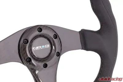 NRG Carbon Fiber Steering Wheel 350MM Aluminum-Carbon Center Carbon Flat Bottom - ST-013CFCF