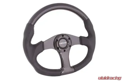 NRG Carbon Fiber Steering Wheel 350MM Aluminum-Carbon Center Carbon Flat Bottom - ST-013CFCF