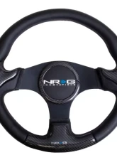 NRG Carbon Fiber Steering Wheel 350mm Black Frame Black Stitching                                     - ST-014CFBK - Image 3
