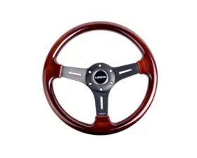 NRG Matte Black 3 Spoke Center 330mm Classic Wood Grain Wheel Universal