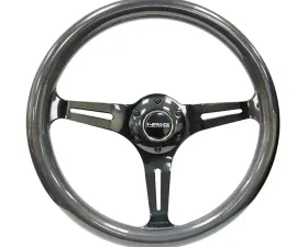 NRG Chameleon Classic Wood Grain Wheel 350mm Black 3-Spokes Pearlescent Paint Grip