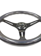 NRG Chameleon Classic Wood Grain Wheel 350mm Black 3-Spokes Pearlescent Paint Grip                                     - ST-015BC-CN - Image 3