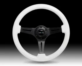 NRG Glow in the Dark Grip 3 Black Spokes 350mm Classic Wood Grain Wheel Universal