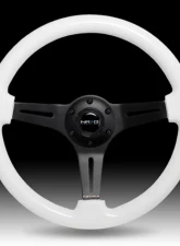 NRG Glow in the Dark Grip 3 Black Spokes 350mm Classic Wood Grain Wheel Universal                                     - ST-015BK-GL - Image 2