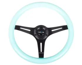 NRG Classic Wood Grain Steering Wheel 350mm black 3-Spokes Minty Fresh Color Grip