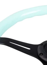 NRG Classic Wood Grain Steering Wheel 350mm black 3-Spokes Minty Fresh Color Grip                                     - ST-015BK-MF - Image 3
