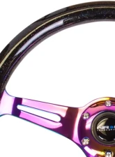 NRG Classic Wood Grain Galaxy Edition Steering Wheel 350mm Neochrome 3-Spokes Black Sparkled                                     - ST-015MC-BSB - Image 2