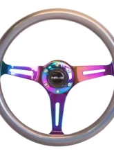 NRG Classic Wood Chameleon Grain Wheel 350mm Neochrome 3-Spokes Pearlescent Paint Grip                                     - ST-015MC-CN - Image 3