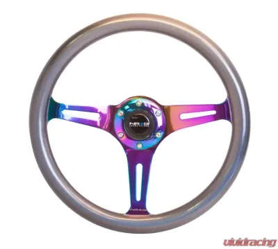 NRG Classic Wood Chameleon Grain Wheel 350mm Neochrome 3-Spokes Pearlescent Paint Grip - ST-015MC-CN