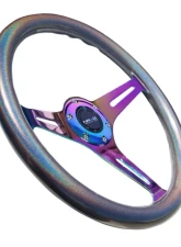 NRG Classic Wood Chameleon Grain Wheel 350mm Neochrome 3-Spokes Pearlescent Paint Grip                                     - ST-015MC-CN - Image 2