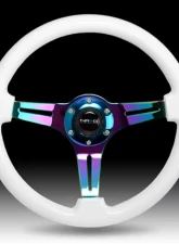 NRG Glow in the Dark Grip 3 Neochrome Spokes 350mm Classic Wood Grain Wheel Universal                                     - ST-015MC-GL - Image 2