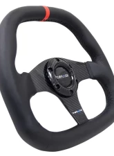 NRG Carbon Fiber Steering Wheel 320MM Black Carbon Fiber Leather Red Center Mark                                     - ST-019CF-R - Image 2