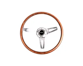 NRG Metal Accents 3 Polished Aluminum Spokes Classic Wood Grain Wheel Universal