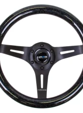 NRG Classic Wood Grain Steering Wheel 310mm Black 3-Spokes Black Sparkled Grip                                     - ST-310BSB-BK - Image 2