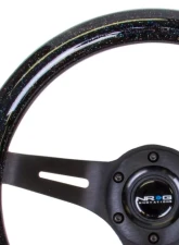 NRG Classic Wood Grain Steering Wheel 310mm Black 3-Spokes Black Sparkled Grip                                     - ST-310BSB-BK - Image 2