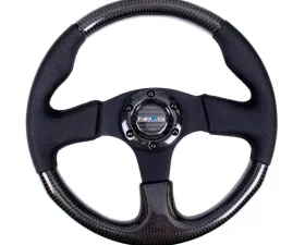 NRG Carbon Fiber Steering Wheel 315mm Leather Black Stitching