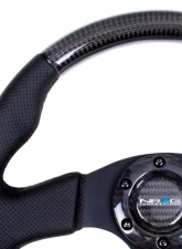 NRG Carbon Fiber Steering Wheel 315mm Leather Black Stitching                                     - ST-310CFBS - Image 2