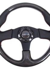 NRG Carbon Fiber Steering Wheel 315mm Leather Red Stitching                                     - ST-310CFRS - Image 2