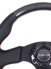 NRG Carbon Fiber Steering Wheel 315mm Leather Red Stitching                                     - ST-310CFRS - Image 2