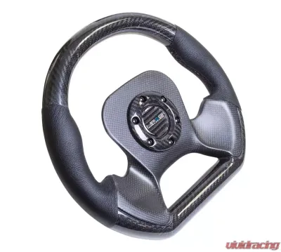 NRG Carbon Fiber Steering Wheel with Leather Accent 320mm 2-Tone Carbon - ST-X10CF