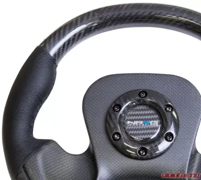 NRG Carbon Fiber Steering Wheel with Leather Accent 320mm 2-Tone Carbon - ST-X10CF