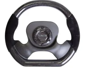 NRG Carbon Fiber Steering Wheel with Suede Accent 320mm 2-Tone Carbon